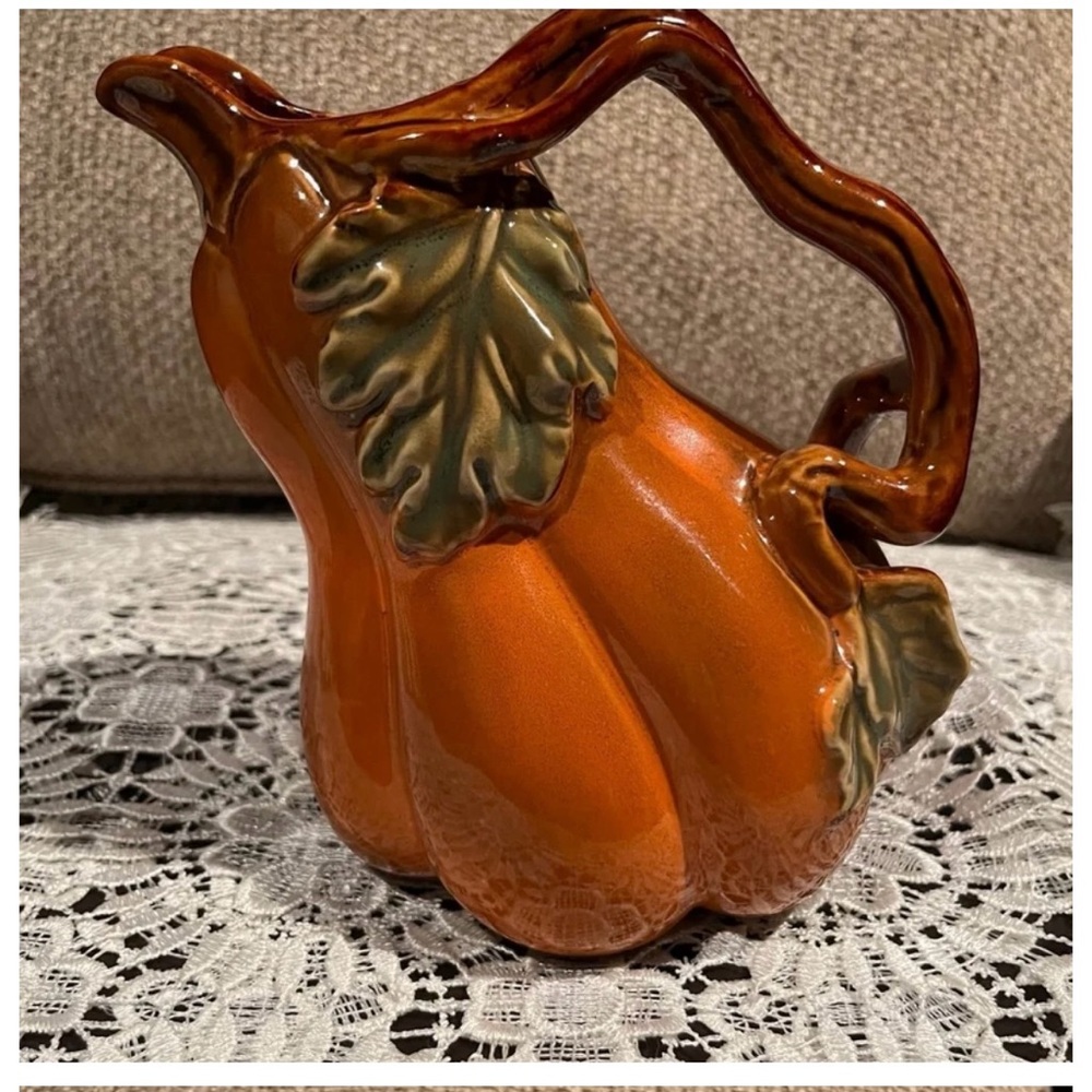 Majolica Pumpkin Pitcher